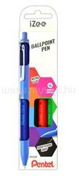 Pentel Golyóstoll nyomógombos 0, 35mm, iZee 4 db-os kék, piros, fekete, zöld (PENTEL_30636) (PENTEL_30636)