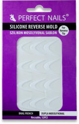 Perfect Nails Szilikon Mosolyvonal sablon Reverse TIP Technikához - Dupla Mosolyvonal - 12db - Perfect Nails (PNSE808)