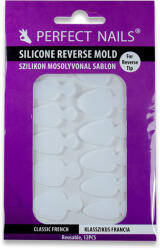 Perfect Nails Szilikon Mosolyvonal sablon Reverse TIP Technikához - Klasszikus Francia - 12db - Perfect Nails (PNSE806)