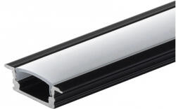 Optonica Led profil fekete, opál fedővel, 2m, OT5104 (OT5104) - optonica
