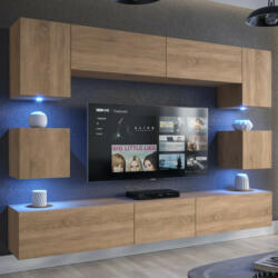 Intenso Concept-1 nappali faliszekrény sor - 240 cm (sonoma tölgy) - pepita