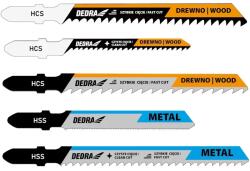 DEDRA-EXIM DEDRA 08T001 fára és fémre készült 5 db-os fűrészlap készlet, T foglalattal (08T001)