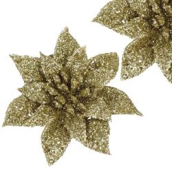 SPRINGOS Karácsonyi dekoráció mikulásvirág arany 11x11 cm (CA0725)