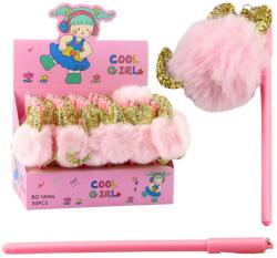 LEAN Toys toll rózsaszín pomponnal, kék tintával, 17 cm, 30 darabos készlet (21752-0)