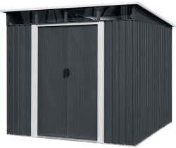 Strend Pro Kerti ház, Strend Pro Garden, 238 x 193 x 202 cm, antracit, fémlemez, időjárásálló, dupla tolóajtó, 4 szellőzőnyílás (TC2172941)