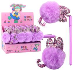 LEAN Lila pomponos toll, LEAN, 17 cm, kék tintával, 30 darabos készlet (21750)