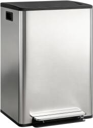 HomCom Pedálos szemetes 2 x 30 literes, csillapított fedéllel és kivehető vödrökkel, rozsdamentes acél, ezüst (851-067V00SR)