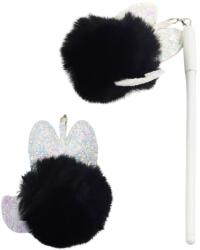 LEAN Fekete pomponos toll, LEAN, kék tintával, 17 cm (21751)