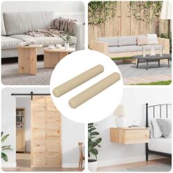 vidaXL Fa dübelek 2 pcs Barna Ø8 x 50 mm Tömör fa (864370)