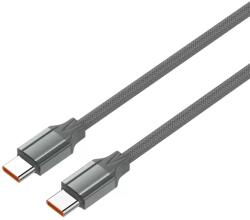 LDNIO extra erős USB-C/USB-C töltő- és adatkábel, 100W, 1m - Szürke