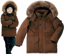 F-26 Téli kabát barna pihe-puha parka meleg szintetikus pehely Szőrme 4 104 (YF-2047A1)
