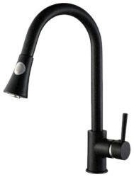 Welland Siena kihúzható fejes mosogató csaptelep - fekete