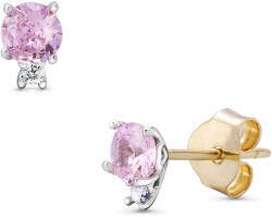  14 karátos arany fülbevaló rózsaszín kővel (AU14250) AU14250