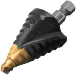 Denzel 9-36 mm lépcsősfúró M2 hatlap, bitbefogású, P6M5 acél, Titán- nitrid bevonat (7236057)