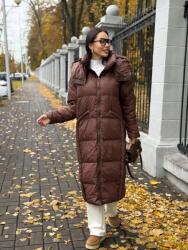  Csokoládébarna színű pehelykabát (természetes töltet)