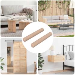 vidaXL Fa dübelek 2 pcs Természetes Ø 6 x 40 mm Tömör fa (864364)