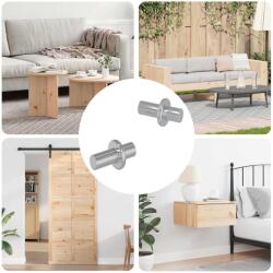 vidaXL Polc Peg Egyszínű 2 pcs Ezüst 8, 6 x 8, 6 x 14, 6 mm Acél (864612)