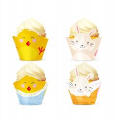 PartyPal Muffinpapírok Csirkék és nyuszik 4db-os (149478)