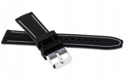JVD Kétszínű Fekete Szürke Szilikon Óraszíj 20 mm R219 (8592818121708)