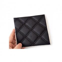 ALM Material piele eco interior tapiterie auto , casa, romb Negru cusatura Neagra (ALM 110817-16)