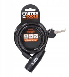  Faster Tools spirál kerékpárzár, 8mm x 1m, kulcsos (5907078922560)