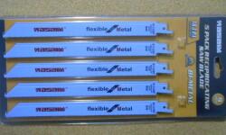  5 részes Bi-metál fém fűrészlap készlet dugattyús fűrészekhez 225mm (18-tpi)