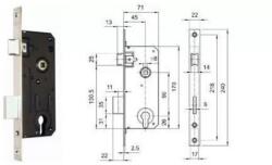 Tidal biztonsági hengerzár betétes univerzális bevésőzár (Tz-1)