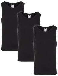 Build Your Brand Set 3 bucăți: Maiou bărbătesc din bumbac - Neagră | L (BY382-3ks-black-L)