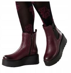Casu Bordó Bőr Női Kényelmes Platform Gumi Felsőrész Divatos R 39 (7099090000390)