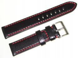 Tekla Fekete Sima Bőr Óraszíj 20 mm Tekla P12.20 Piros Szál (P12.20)