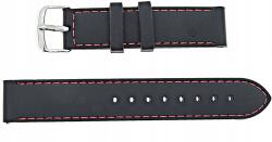 Tekla Szíj S12 22mm Fekete, Szilikon, Piros Varrással (S12.22)