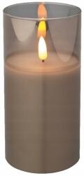 Kaemingk LED-es üveggyertya dekoratív szürke nappaliba, hálószobába 15 cm (8720093715460)