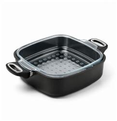 SKK Excelent titán-gyémánt négyszögletes fazék 28×28/8 cm, párolóbetéttel (fedő nélkül)