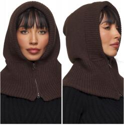 DEMUR Balaclava Női Kéményseprő Kapucnis téli kötött sapka csokoládébarna (kominy kaptury kominiarki damskie na zimę)