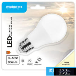 Modee LED Smart (DL Sensor) Globe (Gömb) A60 8, 8W E27 200° 4000K (806 lumen) (MSL-G4000K8-8WE27-DLS)