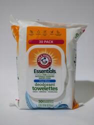  Arm & Hammer Essentials - Dezodor kendő, tiszta víz, 30 db