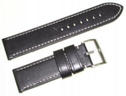 Tekla Bőr Óraszíj 24 mm Tekla P11.24 (czarny prosty pasek do zegarka 24 mm)