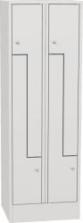  SZS_32_A 4-ajtós öltözőszekrény lábazattal, "Z" alakú ajtókkal (K730/2)