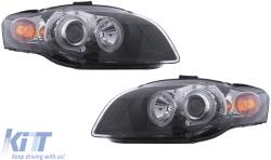KITT Lightning Angel Eyes Headlights suitable for Audi A4 B7 (11.2004-03.2008) Black (HLAUA4B7AEB)