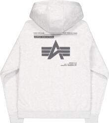 Alpha Industries Label Zip Back Print Hoodie - pastel grey melange