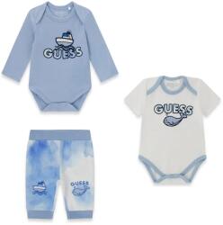 Guess Две бодита в светло синьо и бяло за новородено момче със син панталон Guess