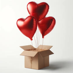 Balloons4party Buchet 3 baloane inima rosie 45cm