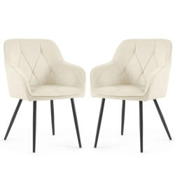 AKORD DIAMANTE Kárpitozott Szék Velúr Krém Fekete Lábakkal (AKO-DIAMANTE-CRB)