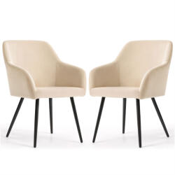 AKORD AKORD ESTELLE Kárpitozott Szék Bársony Bézs Fekete Lábakkal 2 db (AKO-ESTELLE-BEB)
