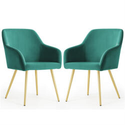 AKORD ESTELLE kárpitozott szék welúr palackzöld arany lábakkal (AKO-ESTELLE-BGG)
