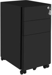 SONGMICS Mobil Irodai Görgős Fémszekrény Zárható 3 Fiókos Fekete (EUZ-OFC030B01) - prodis
