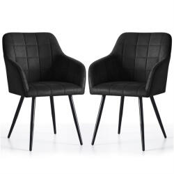 AKORD AKORD LUXANO Kárpitozott Szék Welúr Fekete Négyzetes Steppelés (AKO-LUXANO-BLB)