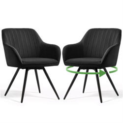 AKORD AKORD TURNO Forgó Szék Welur Fekete Prémium Kárpitozás (AKO-TURNO-BLB)