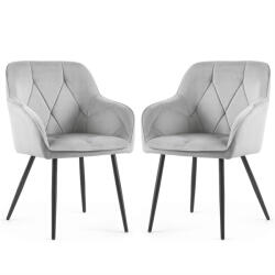 AKORD AKORD DIAMANTE Kárpitozott Szék Welúr Szürke Fekete Lábakkal (AKO-DIAMANTE-GRB)