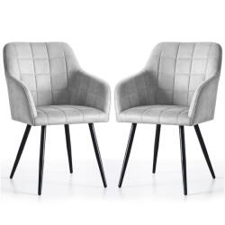 AKORD AKORD LUXANO Kárpitozott Szék Welúr Szürke Fekete Lábakkal (AKO-LUXANO-GRB)